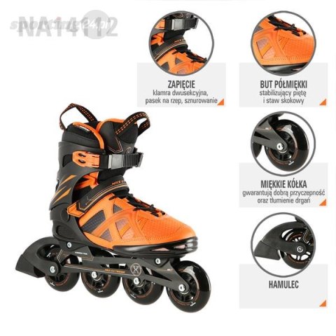 NA14112 CZARNO-POMARAŃCZOWY ROZM. 45 ŁYŻWOROLKI NILS EXTREME NA14112 CZARNO-POMARAŃCZOWY ROZM. 45 ŁYŻWOROLKI NILS EXTREME