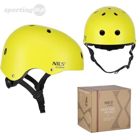 MR290+H230 KASK Z OCHRANIACZAMI ZESTAW ŻÓŁTY ROZM. M NILS EXTREME MR290+H230 KASK Z OCHRANIACZAMI ZESTAW ŻÓŁTY ROZM. M NILS EXTREME