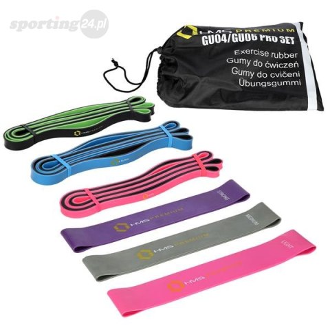 GU04 GU06 PRO SET ZESTAW GUM DO ĆWICZEŃ HMS PREMIUM GU04 GU06 PRO SET ZESTAW GUM DO ĆWICZEŃ HMS PREMIUM