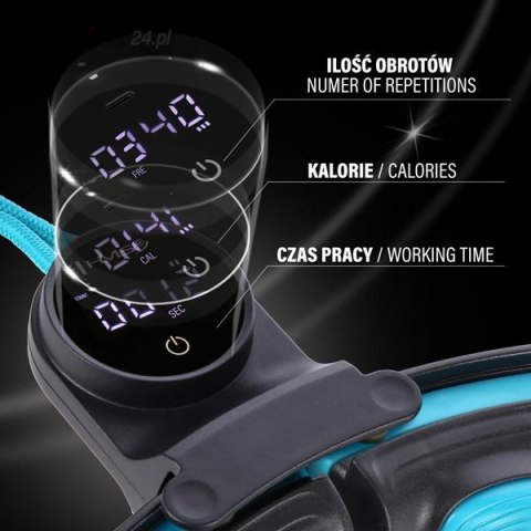 HHM17 HULA HOP BLACK/TURQUOISE Z MAGNESAMI I OBCIĄŻNIKIEM + LICZNIK HMS HHM17 HULA HOP BLACK/TURQUOISE Z MAGNESAMI I OBCIĄŻNIKIEM + LICZNIK HMS