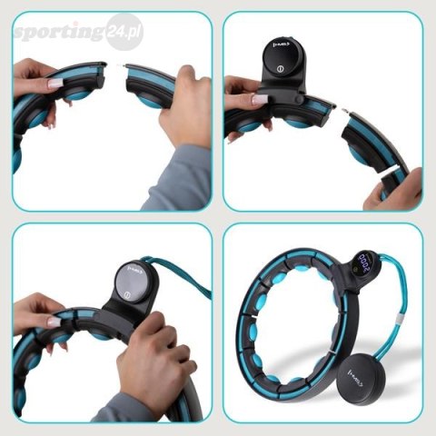 HHM17 HULA HOP BLACK/TURQUOISE Z MAGNESAMI I OBCIĄŻNIKIEM + LICZNIK HMS HHM17 HULA HOP BLACK/TURQUOISE Z MAGNESAMI I OBCIĄŻNIKIEM + LICZNIK HMS