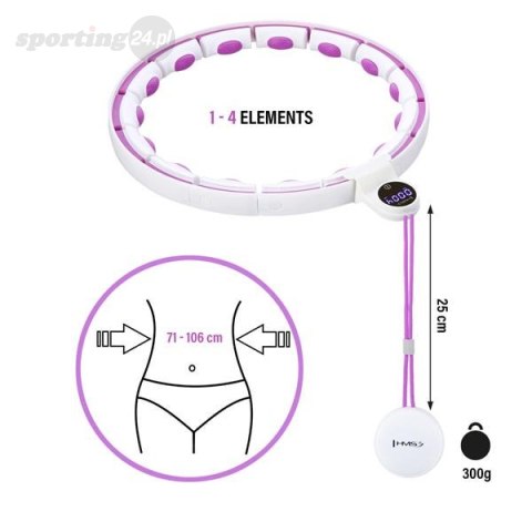 HHM17 HULA HOP WHITE/VIOLET Z MAGNESAMI I OBCIĄŻNIKIEM + LICZNIK HMS HHM17 HULA HOP WHITE/VIOLET Z MAGNESAMI I OBCIĄŻNIKIEM + LICZNIK HMS