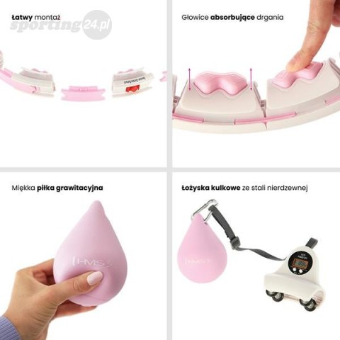 HHW06 HULA HOP PINK Z WYPUSTKAMI I OBCIĄŻNIKIEM + LICZNIK HMS HHW06 HULA HOP PINK Z WYPUSTKAMI I OBCIĄŻNIKIEM + LICZNIK HMS