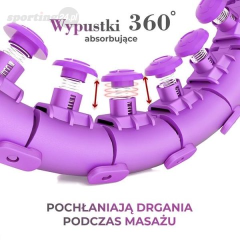 HHW12 PLUS SIZE HULA HOP VIOLET Z WYPUSTKAMI I OBCIĄŻNIKIEM HMS HHW12 PLUS SIZE HULA HOP VIOLET Z WYPUSTKAMI I OBCIĄŻNIKIEM HMS