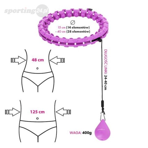 ZESTAW HULA HOP HHW12 VIOLET Z WYPUSTKAMI I OBCIĄŻNIKIEM HMS + PAS BR163 BLACK PLUS SIZE ZESTAW HULA HOP HHW12 VIOLET Z WYPUSTKAMI I OBCIĄŻNIKIEM HMS + PAS BR163 BLACK PLUS SIZE