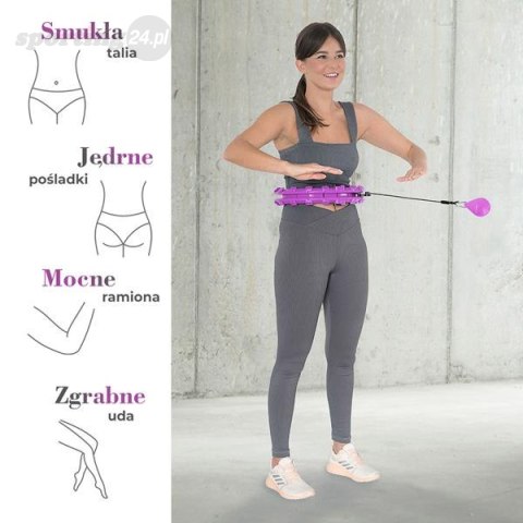 ZESTAW HULA HOP HHW12 VIOLET Z WYPUSTKAMI I OBCIĄŻNIKIEM HMS + PAS BR163 BLACK PLUS SIZE ZESTAW HULA HOP HHW12 VIOLET Z WYPUSTKAMI I OBCIĄŻNIKIEM HMS + PAS BR163 BLACK PLUS SIZE