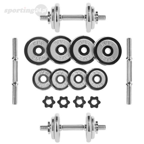 STC20 SZTANGIELKI W WALIZCE 2 x 10 KG CHROME HMS