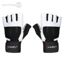 RST04 WHITE-BLACK ROZM. L RĘKAWICE NA SIŁOWNIĘ HMS