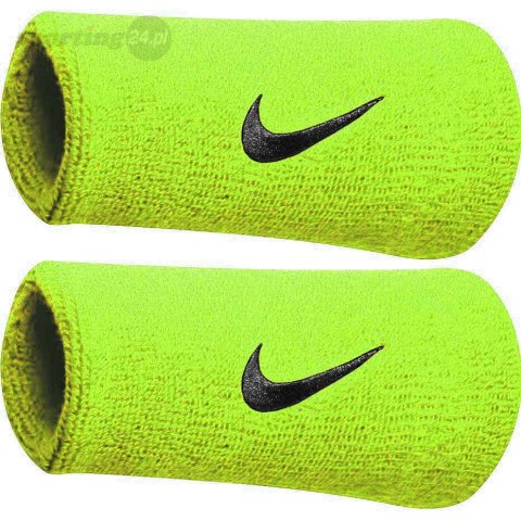 Frotka na rękę szeroka Nike Swoosh Doublewide Wristbands limonkowe 2szt NNN05710 Nike Frotka na rękę szeroka Nike Swoosh Doublewide Wristbands limonkowe 2szt NNN05710 Nike