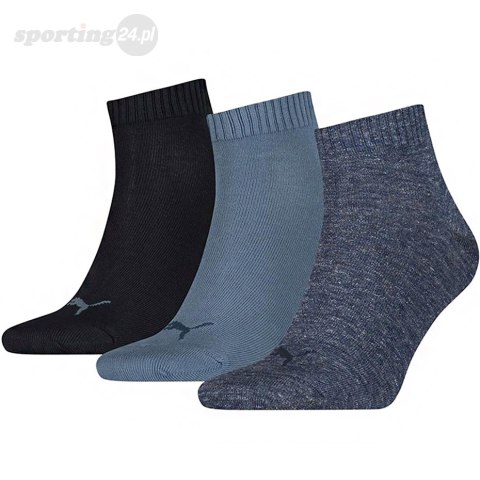 Skarpety Puma Unisex Quarter Plain 3 pary denim niebieskie granatowe 271080001 460 / 906978 10 Puma Skarpety Puma Unisex Quarter Plain 3 pary denim niebieskie granatowe 271080001 460 / 906978 10 Puma