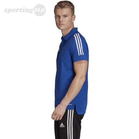 Koszulka męska adidas Condivo 20 Polo niebiesko-biała ED9237 Adidas teamwear Koszulka męska adidas Condivo 20 Polo niebiesko-biała ED9237 Adidas teamwear