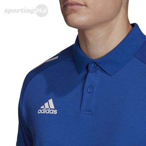 Koszulka męska adidas Condivo 20 Polo niebiesko-biała ED9237 Adidas teamwear Koszulka męska adidas Condivo 20 Polo niebiesko-biała ED9237 Adidas teamwear