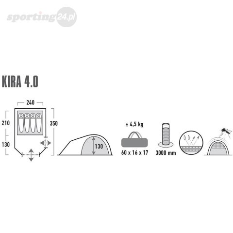 Namiot High Peak Kira 4 jasnoszary 10373 High Peak Namiot High Peak Kira 4 jasnoszary 10373 High Peak