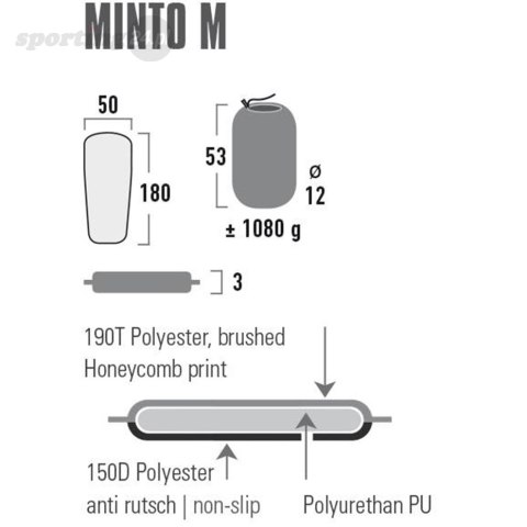 Mata samopompująca High Peak Minto M 180x50x3 czarna 41115 High Peak Mata samopompująca High Peak Minto M 180x50x3 czarna 41115 High Peak
