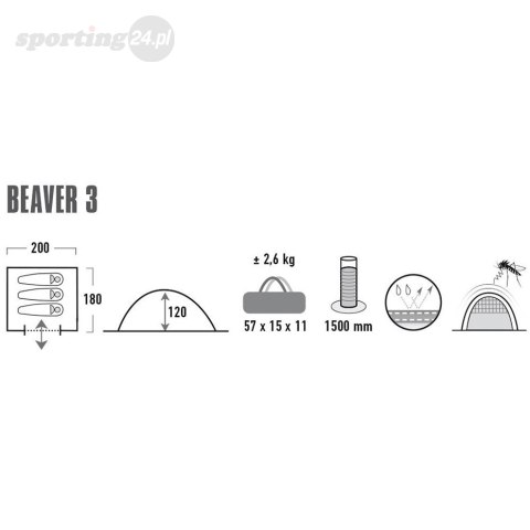 Namiot High Peak Beaver 3 czarny 10320 High Peak Namiot High Peak Beaver 3 czarny 10320 High Peak