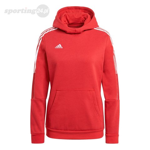 Bluza damska adidas Tiro 21 Sweat Hoody czerwona GM7327 Adidas teamwear Bluza damska adidas Tiro 21 Sweat Hoody czerwona GM7327 Adidas teamwear