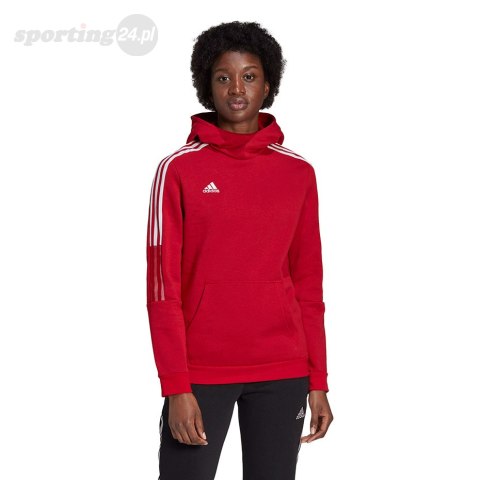 Bluza damska adidas Tiro 21 Sweat Hoody czerwona GM7327 Adidas teamwear Bluza damska adidas Tiro 21 Sweat Hoody czerwona GM7327 Adidas teamwear