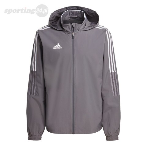 Bluza męska adidas Tiro 21 Allweather szara GM7389 Adidas teamwear Bluza męska adidas Tiro 21 Allweather szara GM7389 Adidas teamwear