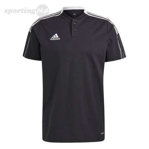 Koszulka męska adidas Tiro 21 Polo czarna GM7367 Adidas teamwear Koszulka męska adidas Tiro 21 Polo czarna GM7367 Adidas teamwear