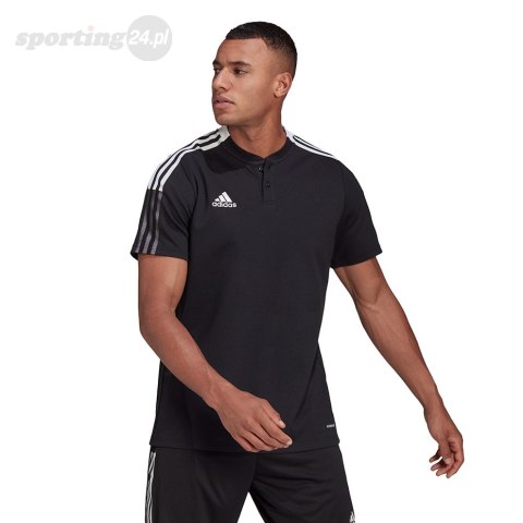 Koszulka męska adidas Tiro 21 Polo czarna GM7367 Adidas teamwear Koszulka męska adidas Tiro 21 Polo czarna GM7367 Adidas teamwear