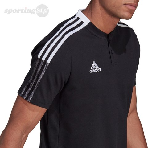 Koszulka męska adidas Tiro 21 Polo czarna GM7367 Adidas teamwear Koszulka męska adidas Tiro 21 Polo czarna GM7367 Adidas teamwear