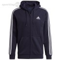 Bluza męska adidas Essentials Full-Zip Hoodie granatowa GK9053 Adidas