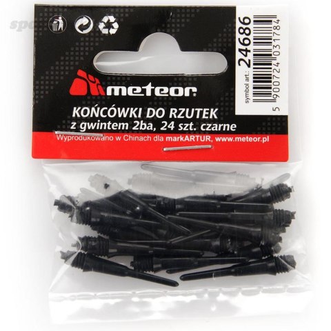 Końcówki do darta Meteor czarne 24szt 24686 Meteor Końcówki do darta Meteor czarne 24szt 24686 Meteor