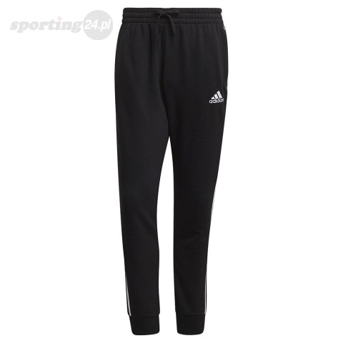 Spodnie męskie adidas Essentials Tapered Cuff 3 Stripes czarne GK8831 Adidas Spodnie męskie adidas Essentials Tapered Cuff 3 Stripes czarne GK8831 Adidas