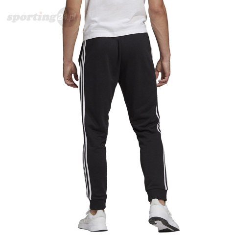 Spodnie męskie adidas Essentials Tapered Cuff 3 Stripes czarne GK8831 Adidas Spodnie męskie adidas Essentials Tapered Cuff 3 Stripes czarne GK8831 Adidas