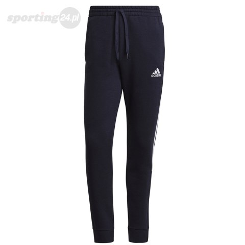 Spodnie męskie adidas Essentials Tapered Cuff 3 Stripes granatowe GK8977 Adidas Spodnie męskie adidas Essentials Tapered Cuff 3 Stripes granatowe GK8977 Adidas