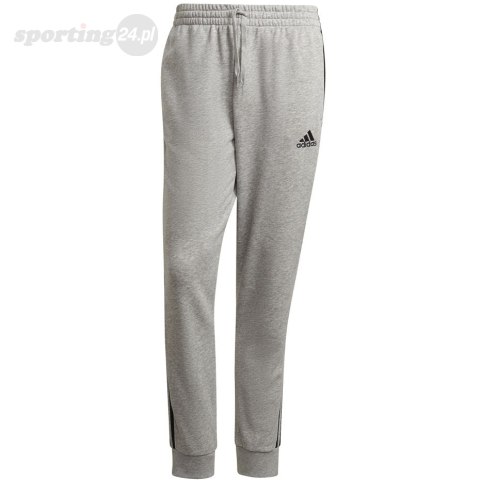 Spodnie męskie adidas Essentials Tapered Cuff 3 Stripes szare GK8889 Adidas