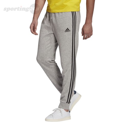Spodnie męskie adidas Essentials Tapered Cuff 3 Stripes szare GK8889 Adidas Spodnie męskie adidas Essentials Tapered Cuff 3 Stripes szare GK8889 Adidas
