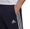 Spodnie męskie adidas Essentials Tapered Elastic Cuff 3 Stripes Pant granatowe GK8830 Adidas