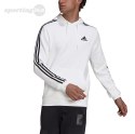 Bluza męska adidas Essentials Fleece 3-Stripes Hoodie biała GU2522 Adidas