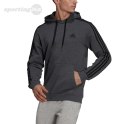 Bluza męska adidas Essentials Fleece 3-Stripes Hoodie ciemnoszara GK9082 Adidas