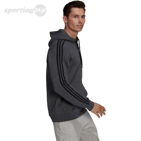 Bluza męska adidas Essentials Fleece 3-Stripes Hoodie ciemnoszara GK9082 Adidas Bluza męska adidas Essentials Fleece 3-Stripes Hoodie ciemnoszara GK9082 Adidas