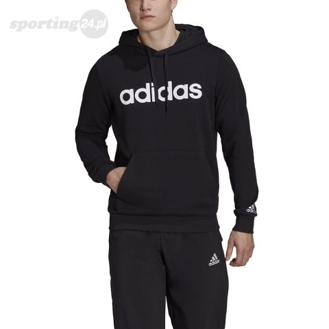 Bluza męska adidas Essentials French Terry Linear Logo Hoodie czarna GK9064 Adidas Bluza męska adidas Essentials French Terry Linear Logo Hoodie czarna GK9064 Adidas