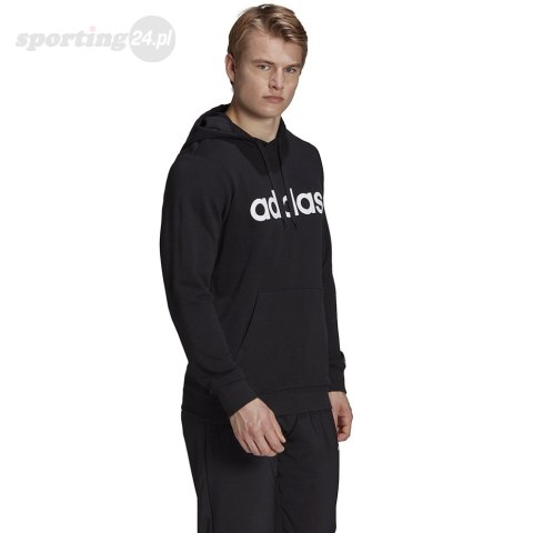 Bluza męska adidas Essentials French Terry Linear Logo Hoodie czarna GK9064 Adidas Bluza męska adidas Essentials French Terry Linear Logo Hoodie czarna GK9064 Adidas