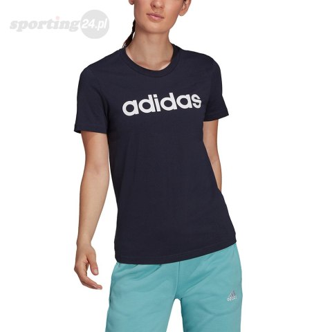 Koszulka damska adidas Essentials Slim Logo granatowa H07833 Adidas Koszulka damska adidas Essentials Slim Logo granatowa H07833 Adidas