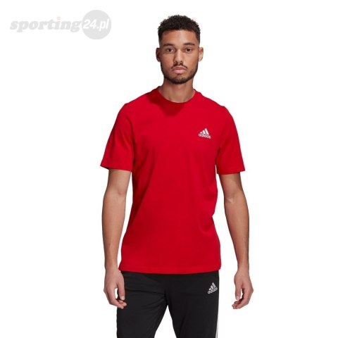 Koszulka męska adidas Essentials Embro czerwona GK9642 Adidas Koszulka męska adidas Essentials Embro czerwona GK9642 Adidas