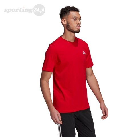 Koszulka męska adidas Essentials Embro czerwona GK9642 Adidas Koszulka męska adidas Essentials Embro czerwona GK9642 Adidas