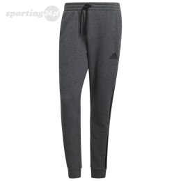 Spodnie męskie adidas Essentials Tapered Cuff 3 Stripes ciemnoszare GK8826 Adidas