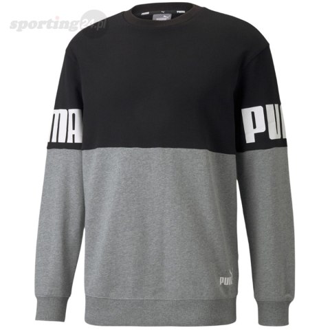 Bluza męska Puma Power Colorblock Crew szaro-czarna 589430 01 Puma Bluza męska Puma Power Colorblock Crew szaro-czarna 589430 01 Puma
