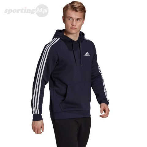 Bluza męska adidas Essentials Fleece 3-Stripes Hoodie granatowa GK9073 Adidas Bluza męska adidas Essentials Fleece 3-Stripes Hoodie granatowa GK9073 Adidas