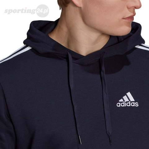 Bluza męska adidas Essentials Fleece 3-Stripes Hoodie granatowa GK9073 Adidas Bluza męska adidas Essentials Fleece 3-Stripes Hoodie granatowa GK9073 Adidas
