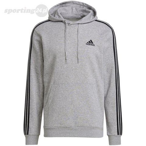 Bluza męska adidas Essentials Fleece 3-Stripes Hoodie szara GK9084 Adidas