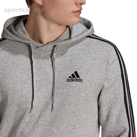 Bluza męska adidas Essentials Fleece 3-Stripes Hoodie szara GK9084 Adidas Bluza męska adidas Essentials Fleece 3-Stripes Hoodie szara GK9084 Adidas