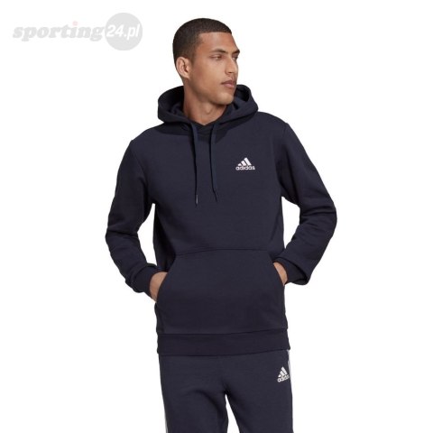 Bluza męska adidas Essentials Fleece Hoodie granatowa H12216 Adidas Bluza męska adidas Essentials Fleece Hoodie granatowa H12216 Adidas