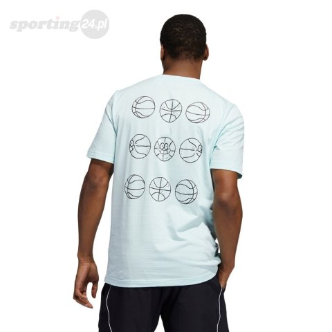 Koszulka męska adidas Lil Stripes adidas Hoops Graphic miętowa GS7222 Adidas Koszulka męska adidas Lil Stripes adidas Hoops Graphic miętowa GS7222 Adidas