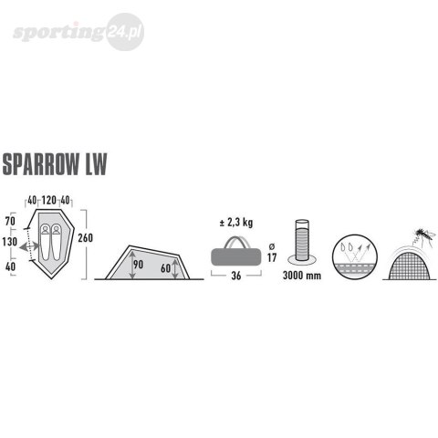 Namiot High Peak Sparrow 2 LW zielono-czerwony 10187 High Peak Namiot High Peak Sparrow 2 LW zielono-czerwony 10187 High Peak